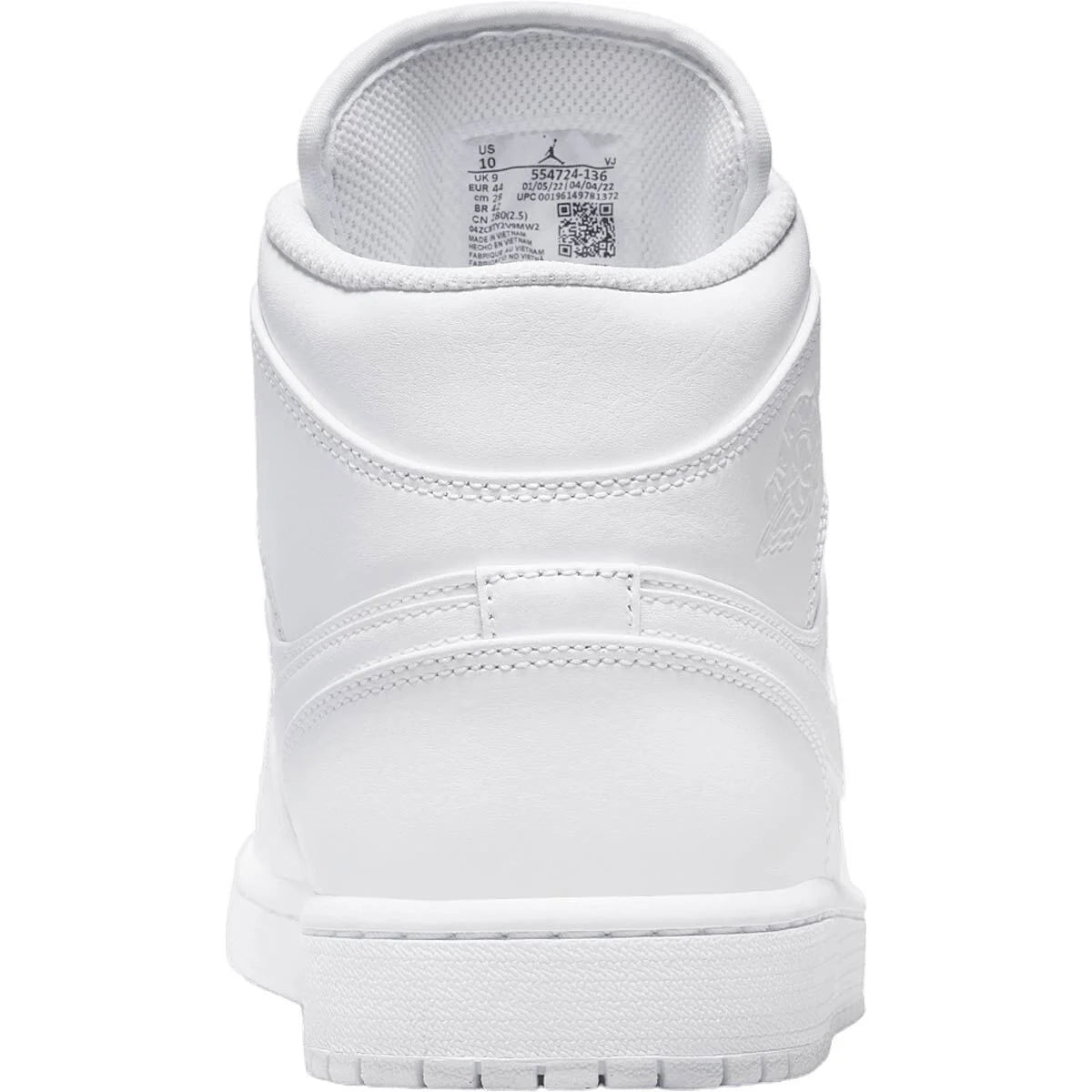 Air Jordan 1 Mid Triple White (2020) Kicks fashion