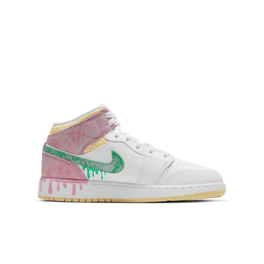 Air Jordan 1 Mid SE Paint Drip Kicks fashion