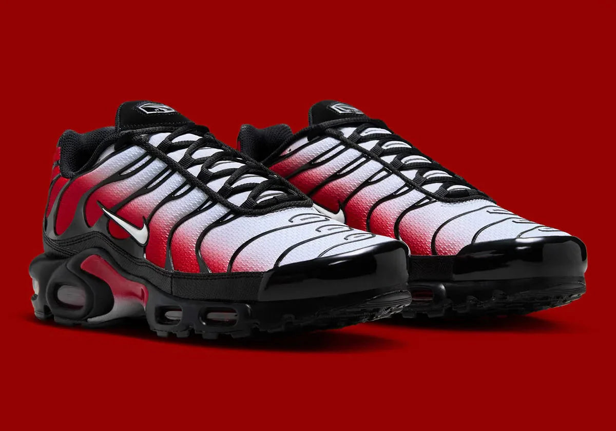 Nike Air Max Plus Pure Platinum University Red Black White Kicks fashion