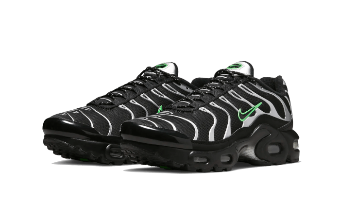 Nike Air Max Plus Tn Black Silver Green Strike Kicks fashion