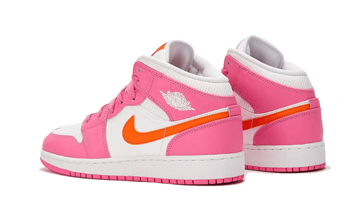Air Jordan 1 Mid Pinksicle Safety Orange Kicks fashion