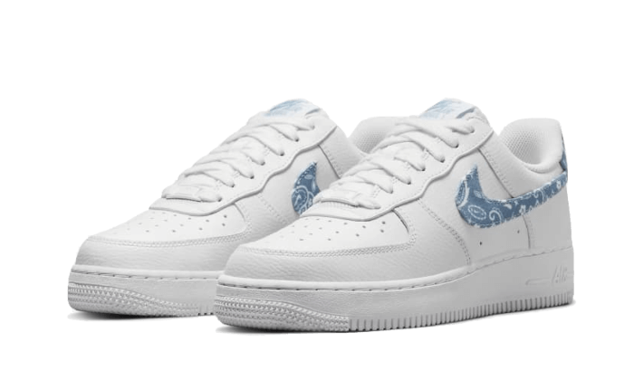 Nike Air Force 1 Low '07 Essential White Worn Blue Paisley France Sneakers