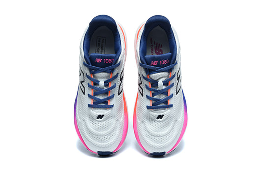 New Balance 1080v15 Blanc / Bleu / Rose – vue 1
