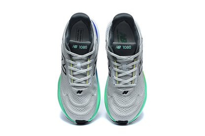 New Balance 1080v15 Gris / Blanc / Vert – vue 1