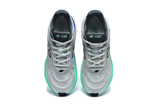 New Balance 1080v15 Gris / Blanc / Vert – vue 1