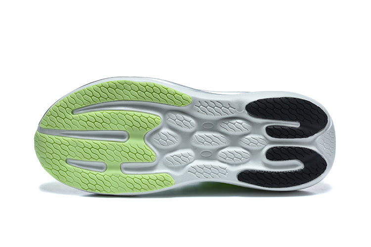 New Balance 1080v15 Vert fluo / Bleu / Argent – vue 3