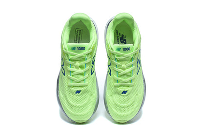 New Balance 1080v15 Vert fluo / Bleu / Argent – vue 1