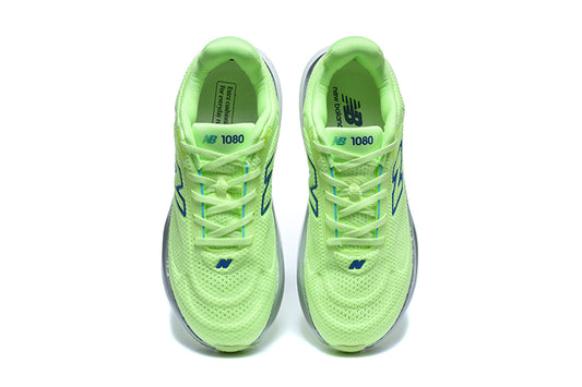 New Balance 1080v15 Vert fluo / Bleu / Argent – vue 1